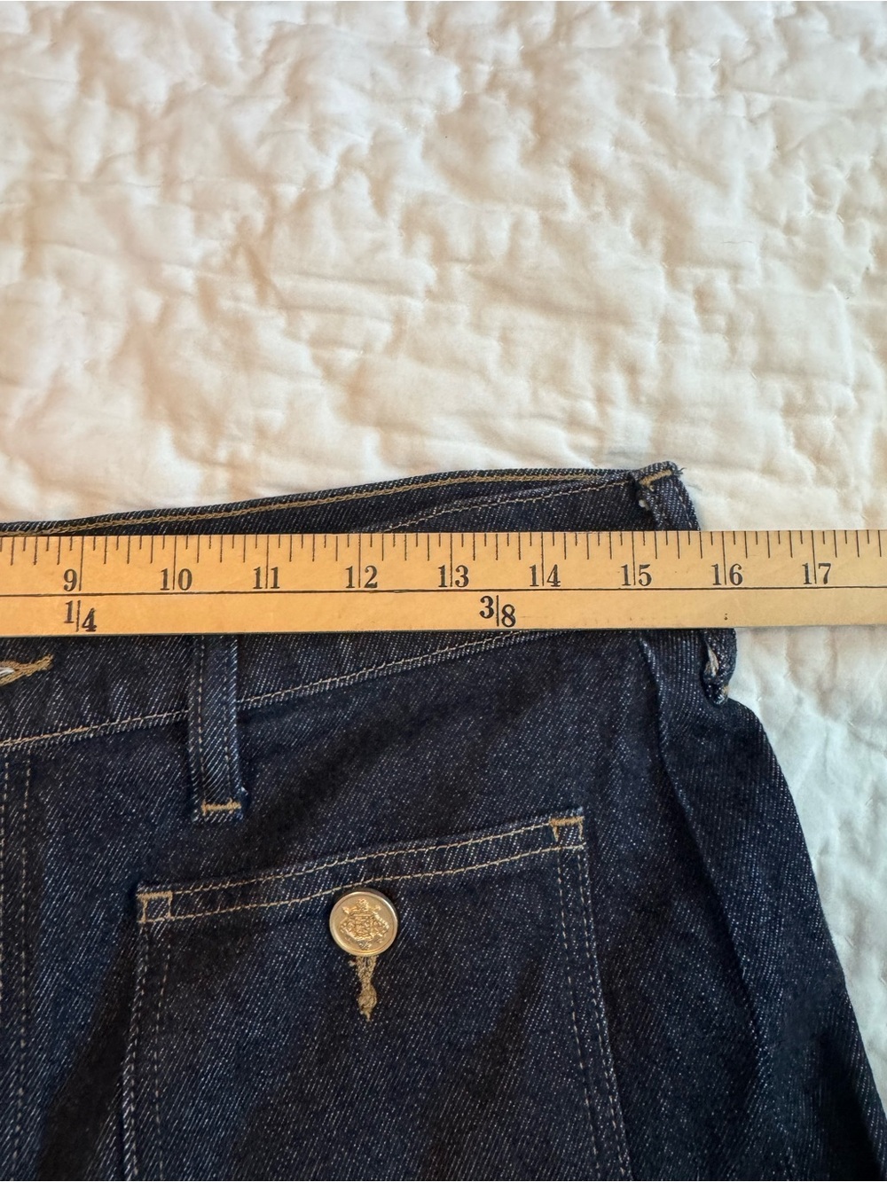 J. Crew Dark Blue Wide Leg Jeans with Front Patch Pockets - Picture 4 of 9